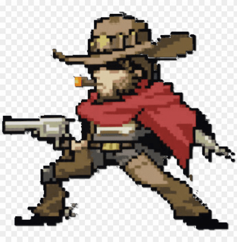 Mccree Pixel Spray - Overwatch Mccree Pixel Spray PNG With No Background Diverse Variety