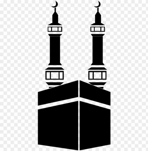 Mecca Madina Line Art In Black And White PNG Free Download