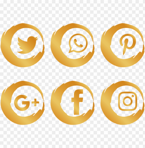 media icon gold brush social network icons clipart - gold social media icons Clear background PNG images comprehensive package