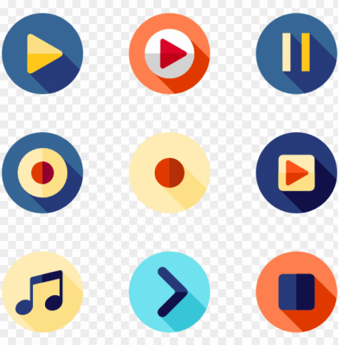 media icons - media player icons Transparent PNG graphics complete archive