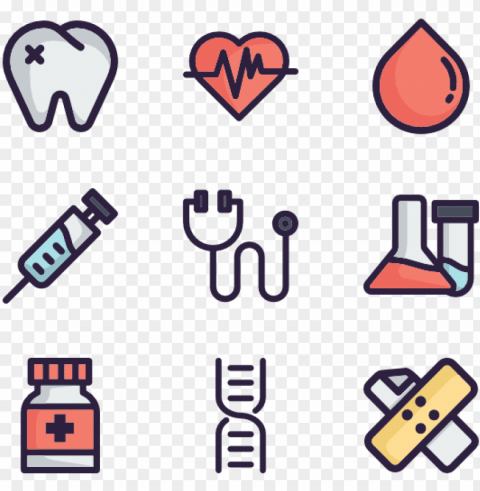 medical icon set - medicine PNG pictures with alpha transparency