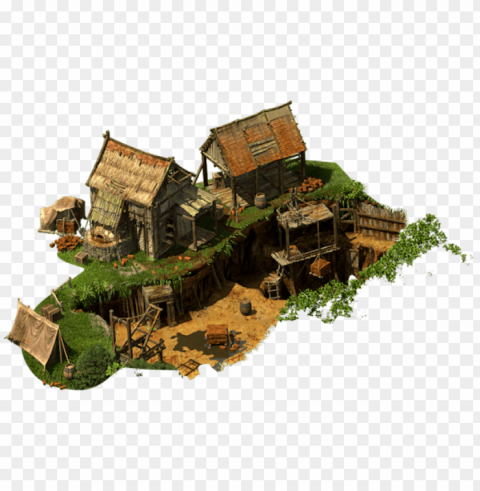 medieval houses minecraft buildings fantasy map - clay pit tribal wars 2 ClearCut Background Isolated PNG Design