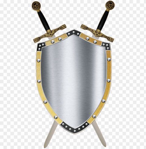 medieval sword and shield - middle ages shield and sword PNG isolated