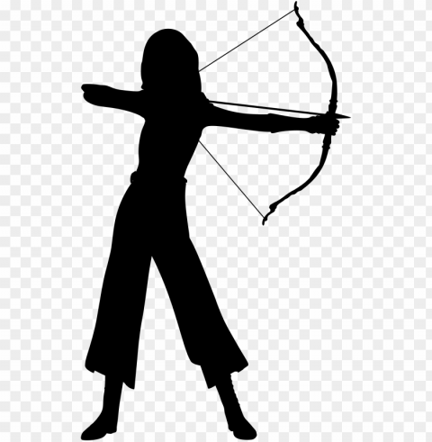 medium image - girl archer silhouette PNG Graphic with Isolated Design