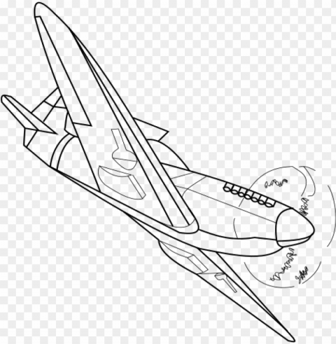 medium image - war plane drawi PNG for social media
