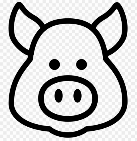 medium size of how to draw a pig face cartoon do you - pig head black and white Transparent PNG pictures archive