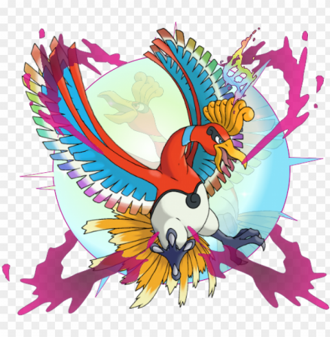 mega ho - pokemon ho oh mega evolutio PNG transparent graphics for download