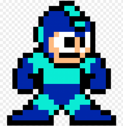 megaman pixel art minecraft building ideas - 8 bit video game character Isolated Graphic on Transparent PNG