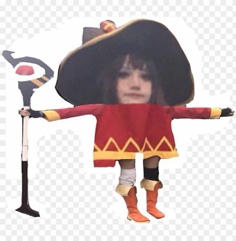 megumin cosplay t pose Isolated Design Element in Transparent PNG