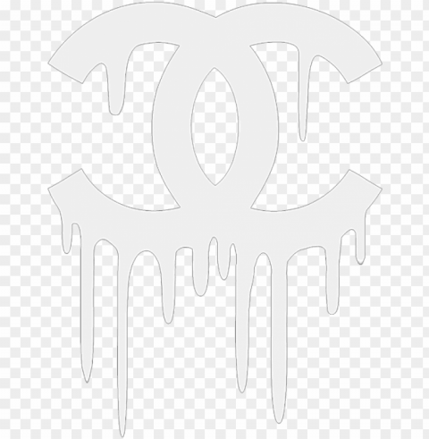 melting chanel - white dripping chanel logo Transparent PNG Isolated Illustrative Element