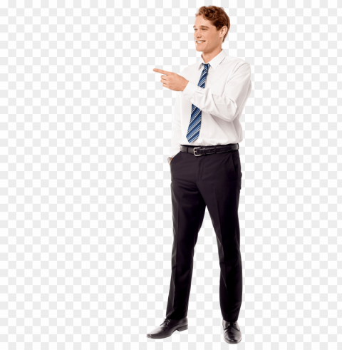 men pointing left image - standi PNG with Clear Isolation on Transparent Background