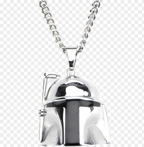 mens stainless steel 3d boba fett helmet necklace - locket Free download PNG images with alpha channel diversity