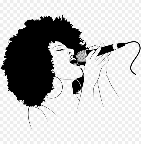menu - black woman singing silhouette Transparent PNG graphics bulk assortment