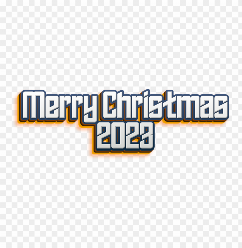 merry christmas 2023 3d text effect with orange glow PNG images for graphic design