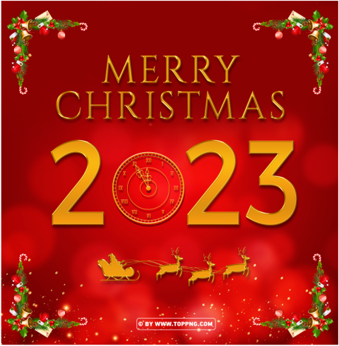 merry christmas 2023 card eve clock background PNG transparent photos mega collection