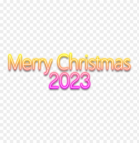merry christmas 2023 yellow and pink neon text effect PNG images for personal projects