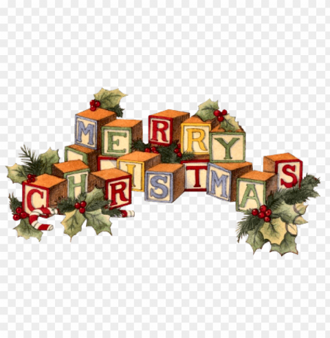 merry christmas cubes Transparent PNG Isolation of Item