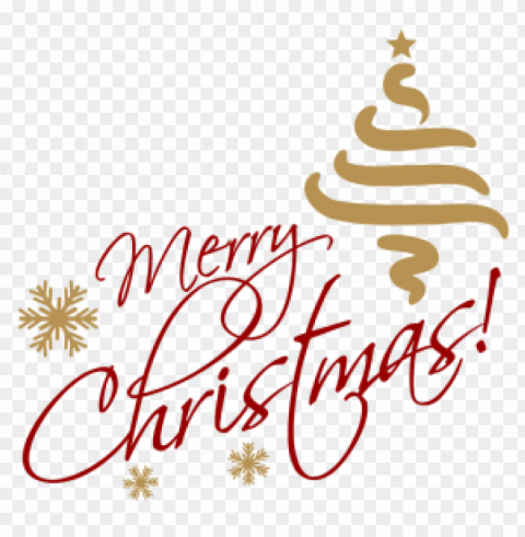 merry christmas gold red text Transparent PNG Object with Isolation