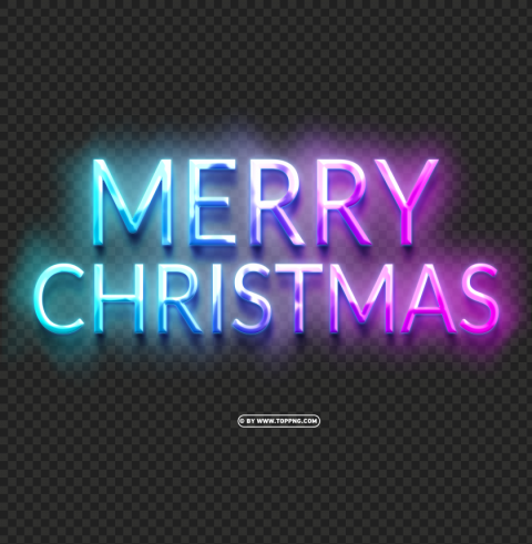 merry christmas with neon light background PNG Isolated Design Element with Clarity