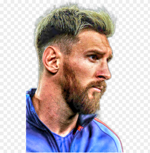 messi face Clean Background PNG Isolated Art