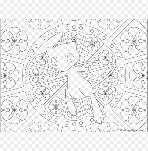 mew pokemon printables mew pokemon printables - mandala coloring pages pokemon mew PNG pictures without background