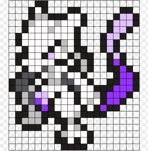 mewtwo pokemon bead pattern perler bead pattern bead - pokemon mewtwo pixel ClearCut Background Isolated PNG Art