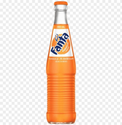 mexican fanta vector library stock - fanta in a glass bottle Clear Background PNG Isolated Design