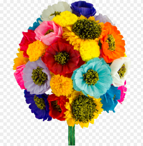 mexican paper flowers Transparent PNG Isolated Element with Clarity