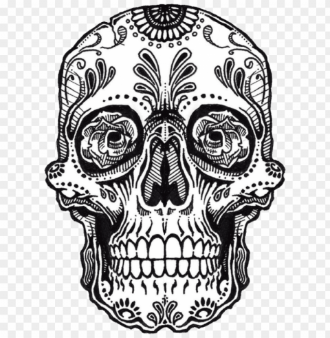 mexican skull art tumblr for kids - mens sugar skull tattoos Clear Background PNG with Isolation