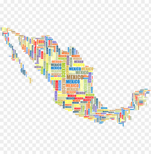 mexico map word cloud - ma Isolated Item on Clear Background PNG PNG transparent with Clear Background ID bffb74f9