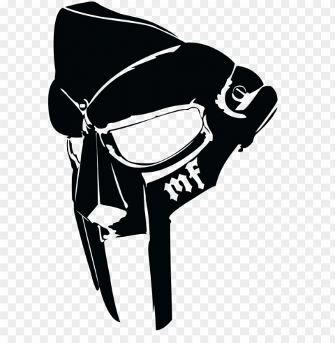 mf doom mask black PNG transparent design