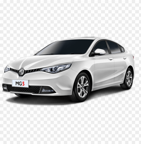 mg5 white car Transparent PNG Isolation of Item