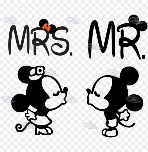 mickey and minnie mouse silhouette - minnie et mickey mouse kiss Isolated Subject in HighResolution PNG