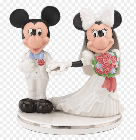 Mickey And Minnie Wedding Figurines Cake Topper PNG Files With Clear Background Collection