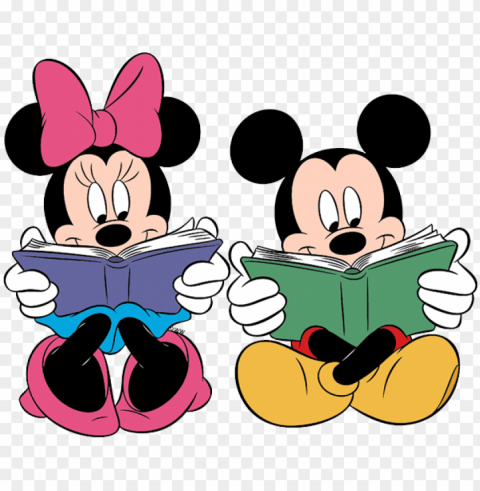 mickey minnie reading - mickey and minnie mouse readi PNG images with transparent elements