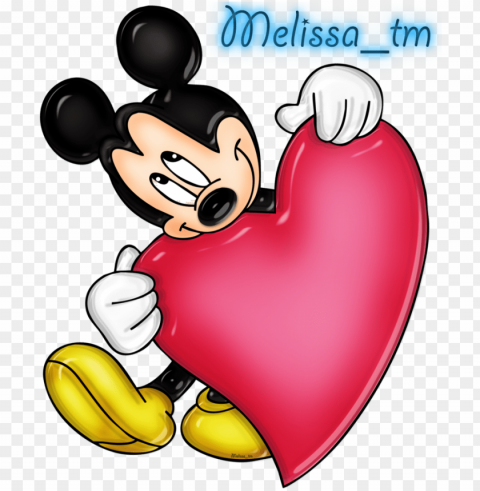 mickey mouse clipart heart - mickey mouse with heart Isolated Element in Clear Transparent PNG