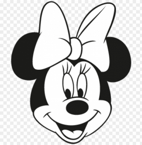 mickey mouse face black and white collection - minnie blanco y negro Transparent PNG Isolated Item