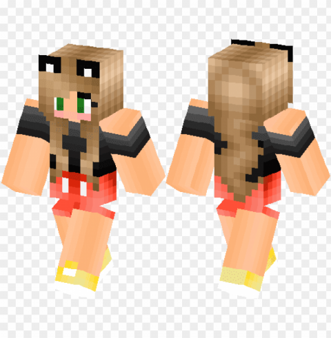 mickey mouse girl version minecraft skin minecraft - mickey mouse girl minecraft ski HighQuality Transparent PNG Isolated Element Detail