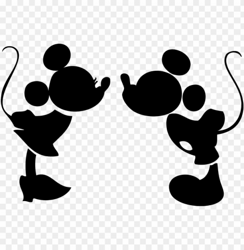 mickey mouse head vector - mickey mouse and minnie mouse silhouette PNG with no registration needed