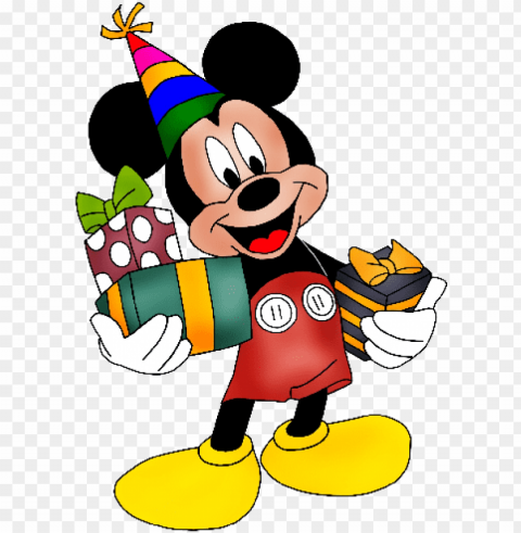 micky mouse wearing birthday cap - topo de bolo mickey para imprimir Isolated Element in HighQuality PNG