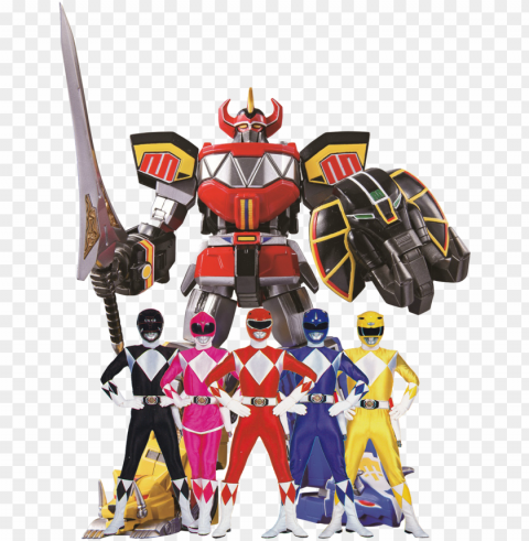 mighty morphin power rangers - bandai tamashii nations super robot chogokin megazord PNG with alpha channel for download