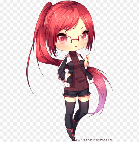 miginta by hyanna-natsu on deviantart - long hair anime girl chibi PNG Graphic with Clear Background Isolation