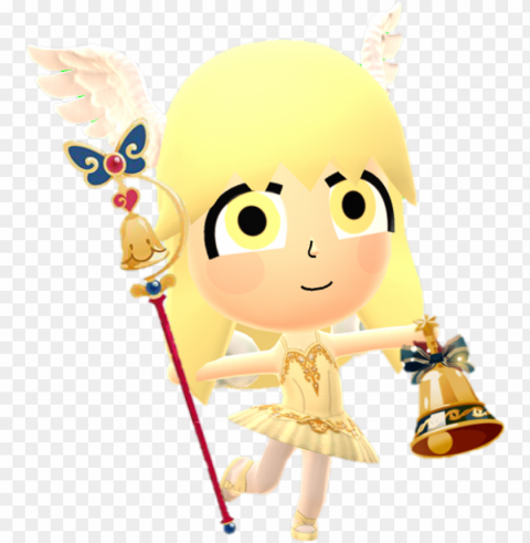 ##miitomo #mii #character #angel #loli #topaz #yellow - cartoo Clear Background PNG Isolated Graphic Design