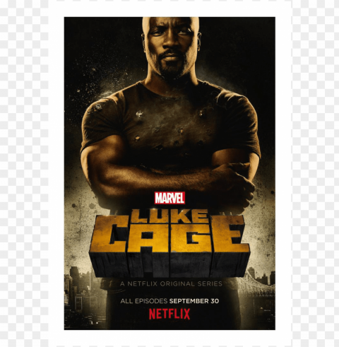 mike colter - luke cage - cage 11x17 mini movie poster PNG images with alpha transparency free PNG transparent with Clear Background ID 1b082829