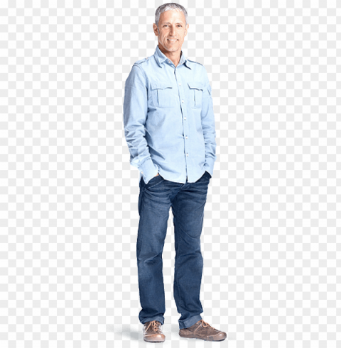 mike - man standing hands in pockets PNG Isolated Subject on Transparent Background