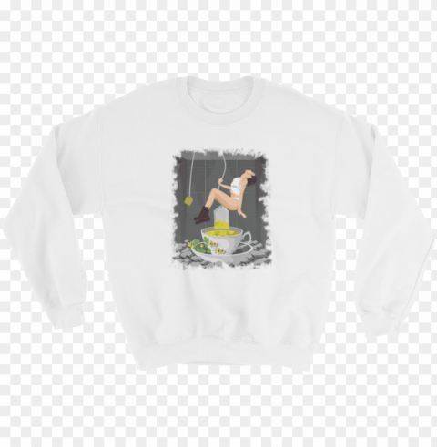 miley cyrus sweatshirt chamomile tea themed hand painted - long-sleeved t-shirt PNG files with clear background