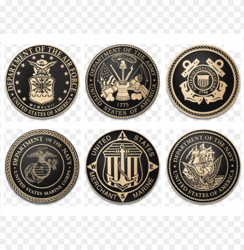 military bronze seals - us military branches seals PNG images for mockups