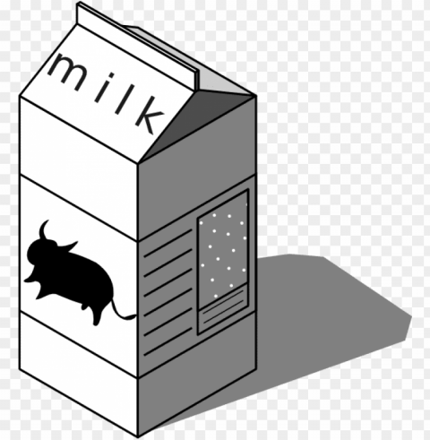 milk carton black and white clipart - low fat milk cartoo Clean Background Isolated PNG Icon