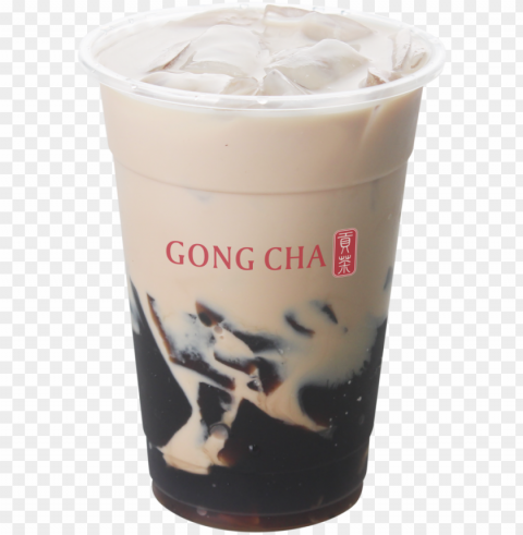 milk tea with herbal jelly - gong cha milk tea with herbal jelly PNG with transparent bg