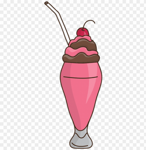 milkshake dessert strawberry - frappes de fresa animados Isolated Icon in Transparent PNG Format
